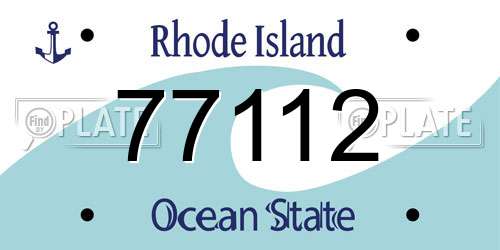 77112 Rhode Island License Plate