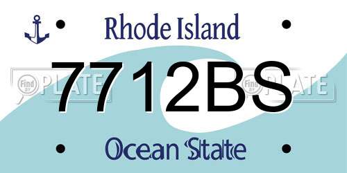 7712BS Rhode Island License Plate
