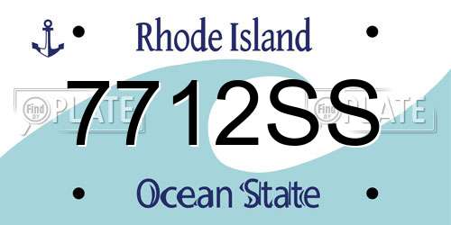 7712SS Rhode Island License Plate