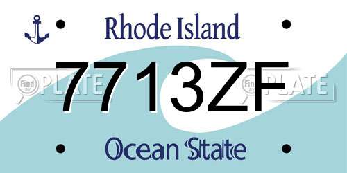 7713ZF Rhode Island License Plate