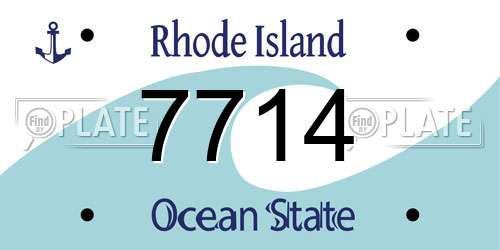 7714 Rhode Island License Plate