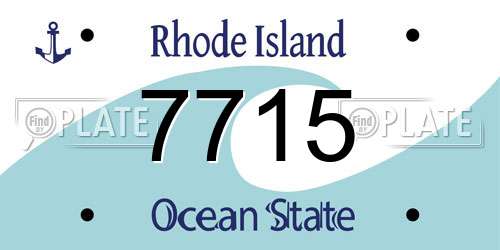 7715 Rhode Island License Plate