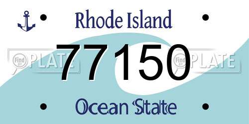 77150 Rhode Island License Plate