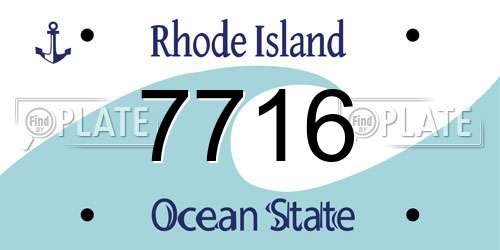 7716 Rhode Island License Plate