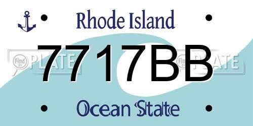 7717BB Rhode Island License Plate
