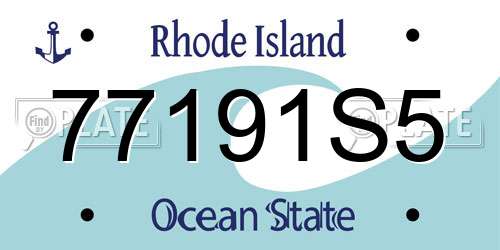 77191S5 Rhode Island License Plate