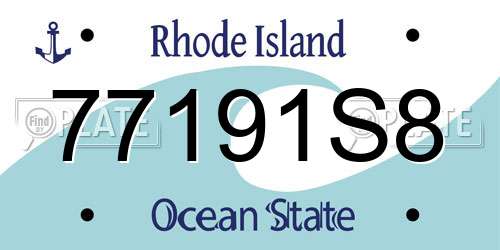 77191S8 Rhode Island License Plate