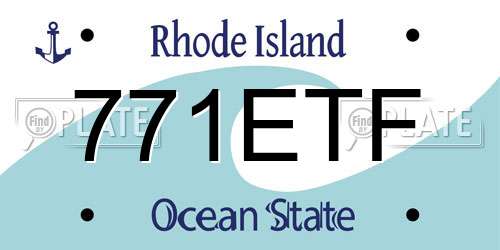 771ETF Rhode Island License Plate