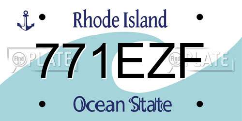 771EZF Rhode Island License Plate