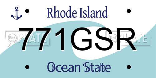 771GSR Rhode Island License Plate