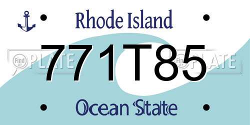 771T85 Rhode Island License Plate