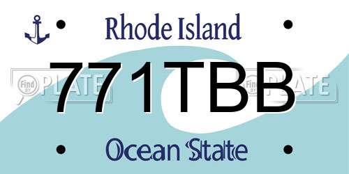 771TBB Rhode Island License Plate