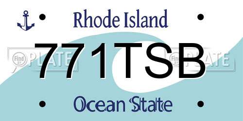 771TSB Rhode Island License Plate