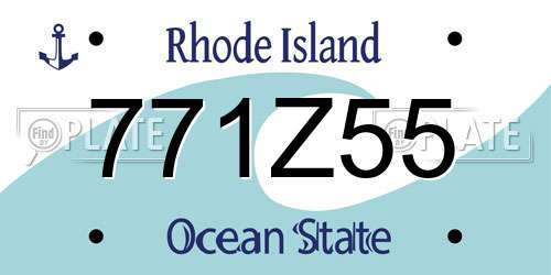 771Z55 Rhode Island License Plate