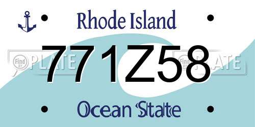 771Z58 Rhode Island License Plate