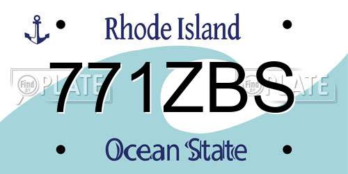 771ZBS Rhode Island License Plate