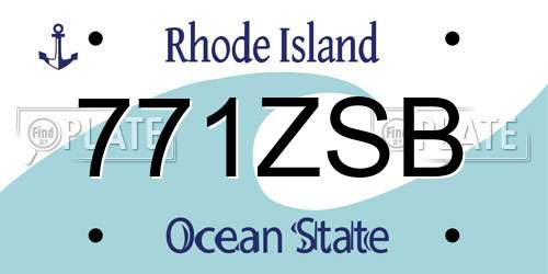 771ZSB Rhode Island License Plate