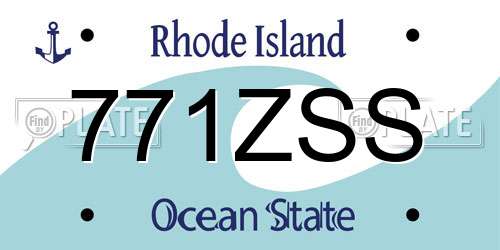 771ZSS Rhode Island License Plate