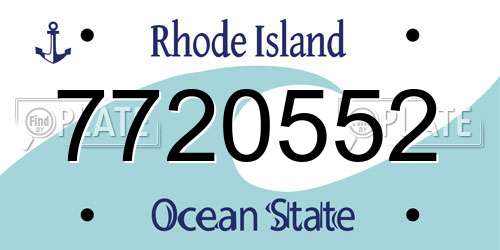 7720552 Rhode Island License Plate