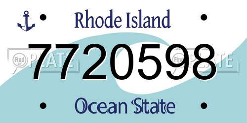 7720598 Rhode Island License Plate
