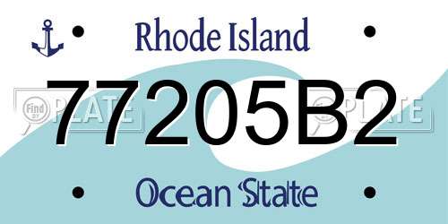 77205B2 Rhode Island License Plate
