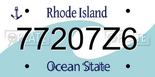 77207Z6 Rhode Island License Plate