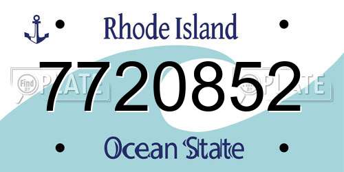 7720852 Rhode Island License Plate