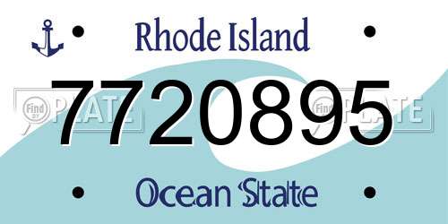 7720895 Rhode Island License Plate