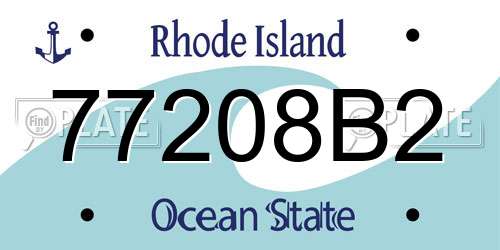 77208B2 Rhode Island License Plate
