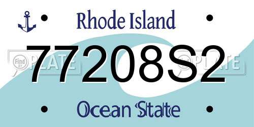 77208S2 Rhode Island License Plate