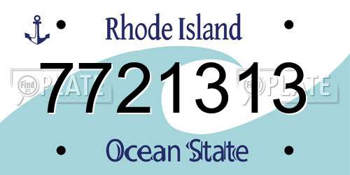 7721313 Rhode Island License Plate