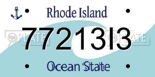 77213I3 Rhode Island License Plate