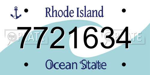 7721634 Rhode Island License Plate