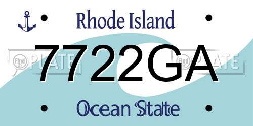 7722GA Rhode Island License Plate