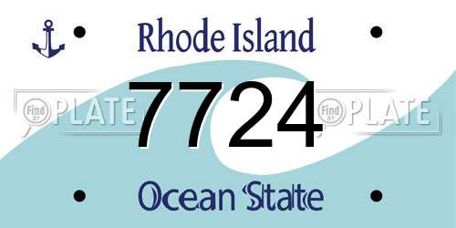 7724 Rhode Island License Plate