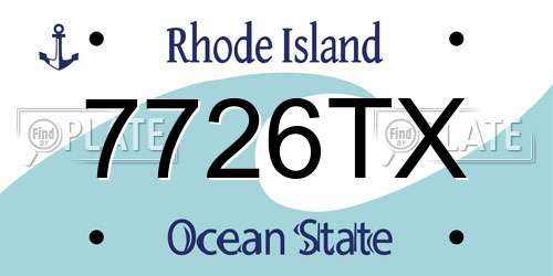 7726TX Rhode Island License Plate