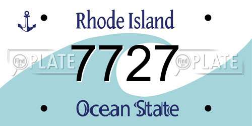 7727 Rhode Island License Plate