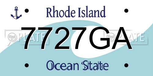 7727GA Rhode Island License Plate