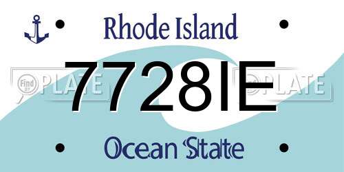 7728IE Rhode Island License Plate