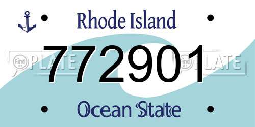 772901 Rhode Island License Plate