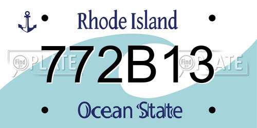 772B13 Rhode Island License Plate