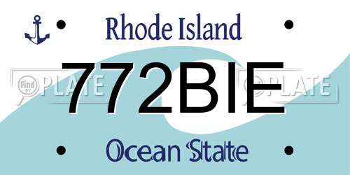 772BIE Rhode Island License Plate