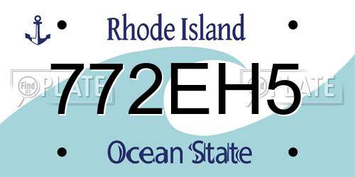 772EH5 Rhode Island License Plate