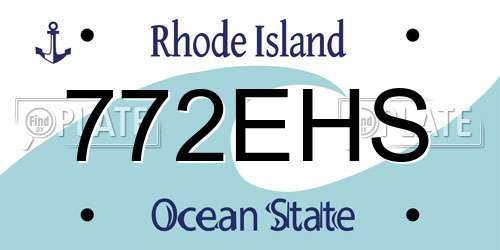 772EHS Rhode Island License Plate
