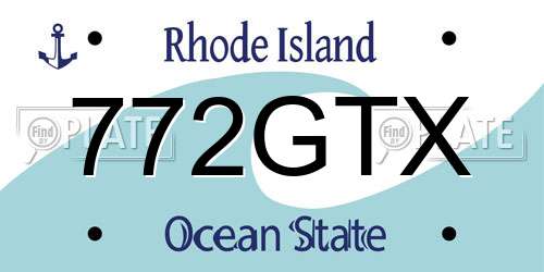 772GTX Rhode Island License Plate