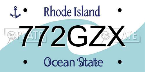 772GZX Rhode Island License Plate