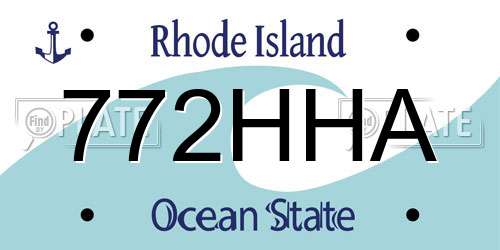 772HHA Rhode Island License Plate