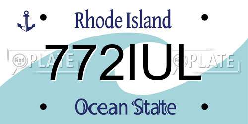 772IUL Rhode Island License Plate