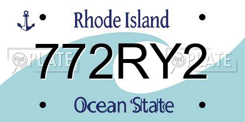 772RY2 Rhode Island License Plate