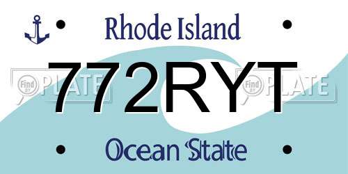 772RYT Rhode Island License Plate